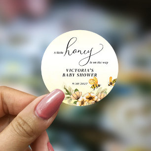 Sticker Rond Un petit Baby shower d'abeille au miel