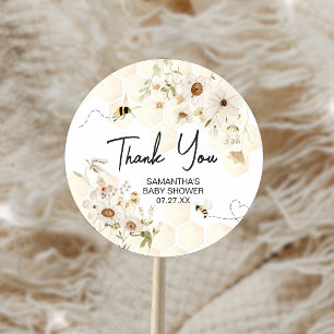 Sticker Rond Un petit Baby shower d'abeilles au miel