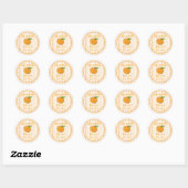 Sticker Rond Un petit baby shower d'agrumes mignon (Feuille)