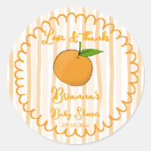 Sticker Rond Un petit baby shower d'agrumes mignon (Devant)