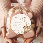 Sticker Rond Un petit Baby shower d'aquarelle pêcheur