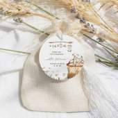 Sticker Rond Un petit Baby shower d'aquarelle pêcheur