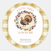 Sticker Rond Un petit Baby shower d'automne d'Action de grâces  (Devant)