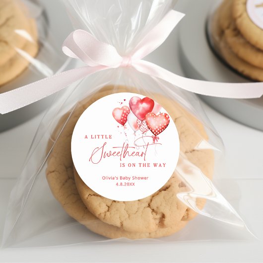 Sticker Rond Un petit Baby shower de ballons de Saint-Valentin