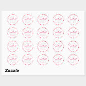 Sticker Rond Un petit Baby shower de Coeurs Roses Rouges (Feuille)