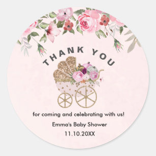 Sticker Rond Un petit Baby shower de fille Citrouille