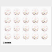 Sticker Rond Un petit baby shower de fille papillon (Feuille)