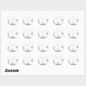 Sticker Rond Un Petit Baby shower De Golf Rose Putter (Feuille)