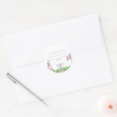 Sticker Rond Un Petit Baby shower De Golf Rose Putter (Enveloppe)
