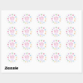 Sticker Rond Un petit Baby shower de Saint Valentin (Feuille)