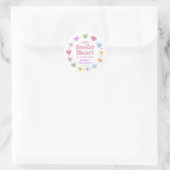 Sticker Rond Un petit Baby shower de Saint Valentin (Sac)