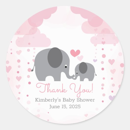 Sticker Rond Un petit Baby shower d'éléphant d'arachide (Devant)
