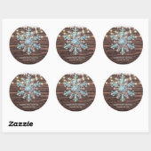 Sticker Rond Un petit Baby shower d'hiver rustique (Feuille)