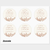 Sticker Rond Un Petit Baby shower Fleur sauvage À Bloom Boho (Feuille)