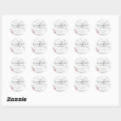 Sticker Rond Un petit Baby shower gris flocon (Feuille)