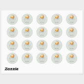 Sticker Rond Un Petit Baby shower Orange Citrus Cutie (Feuille)