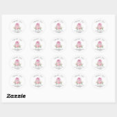 Sticker Rond Un Petit Baby shower Pumpkinl (Feuille)