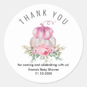 Sticker Rond Un Petit Baby shower Pumpkinl (Devant)