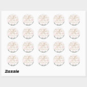 Sticker Rond Un petit Baby shower rose Snowflake (Feuille)