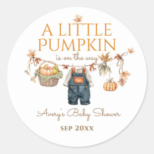 Sticker Rond Un petit Baby shower Rustique Boho Automne Un Peu