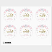 Sticker Rond Un petit baby shower Snowflake (Feuille)