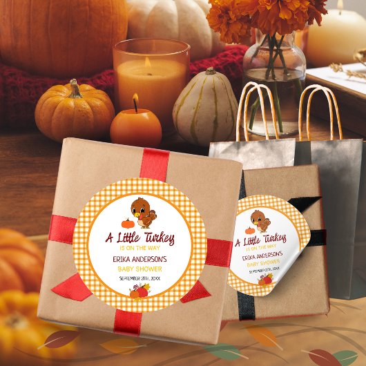 Sticker Rond Un Petit Baby shower Turc Tombe Thankgiving