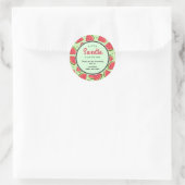 Sticker Rond Un petit bébé pastèque à la douche de bébé Merci (Sac)