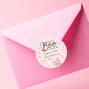 Sticker Rond Un Petit Bois Est Presque De Baby shower Rose