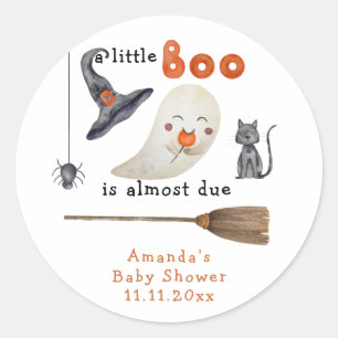 Sticker Rond Un petit Boo est presque à Baby shower