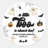 Sticker Rond Un Petit Boo Est Presque Attendu ! Baby shower d'H (Devant)