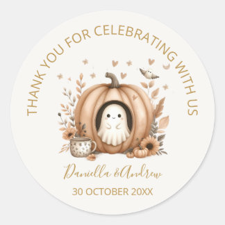 Sticker Rond Un petit Boo est presque dû Boho Baby shower Favor