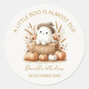 Sticker Rond Un petit Boo est presque dû Boho Baby shower Favor