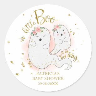 Sticker Rond Un Petit Boo Joli Baby shower Fille Halloween