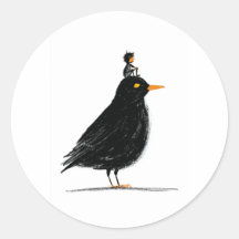 Un petit cavalier sur un oiseau noir | Classique r