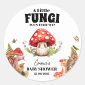 Sticker Rond un petit champignon Baby shower papillon de champi (Devant)