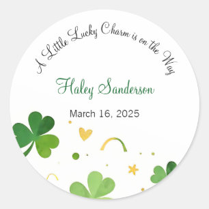 Sticker Rond Un petit charme chanceux est sur le chemin Invitat
