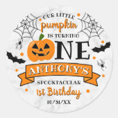 Sticker Rond Un petit Citrouille à l'occasion d'un Halloween 1e (Devant)