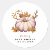 Sticker Rond Un Petit Citrouille Automne Automne Automne Baby s (Devant)