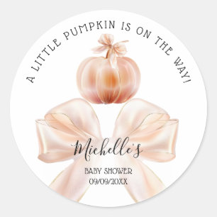 Sticker Rond Un Petit Citrouille Automne Automne Automne Baby s