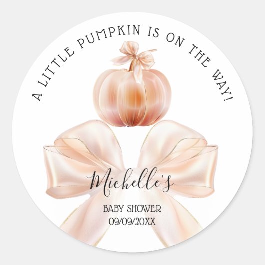 Sticker Rond Un Petit Citrouille Automne Automne Automne Baby s (Devant)