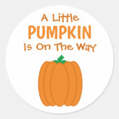 Sticker Rond Un Petit Citrouille Est En Route (Devant)