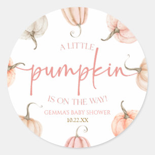 Sticker Rond Un Petit Citrouille Est En Route ! Baby shower