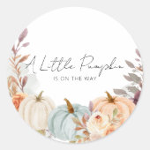 Sticker Rond Un petit Citrouille est sur la voie du sceau d'env (Devant)