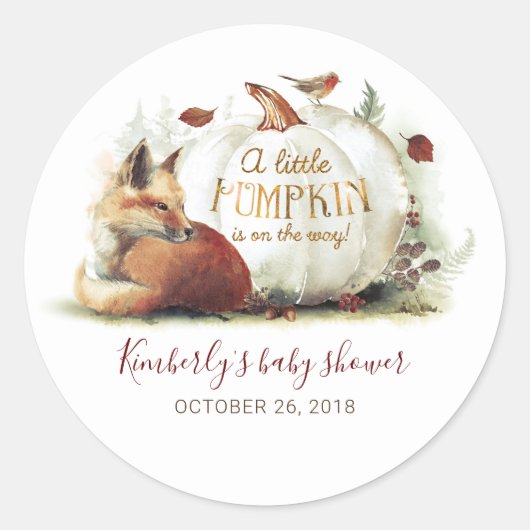 Sticker Rond Un Petit Citrouille Se Trouve Sur Le Chemin Du Bab (Devant)