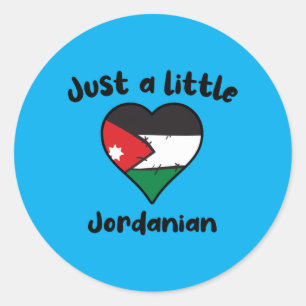 Sticker Rond Un petit cœur jordanien mignon drapeau jordanien