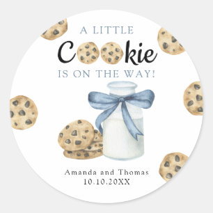 Sticker Rond Un petit cookie est en route Baby shower