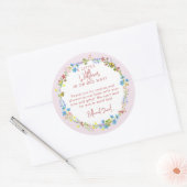 Sticker Rond Un Petit Fleur sauvage Est En Chemin Merci (Enveloppe)