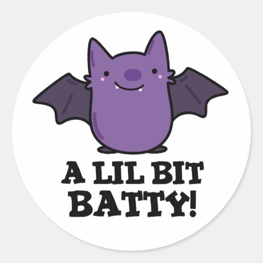 Sticker Rond Un Petit Gros Bébé Amusant Bat Pun (Devant)