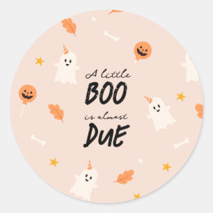 Sticker Rond Un petit livre est presque à baby shower