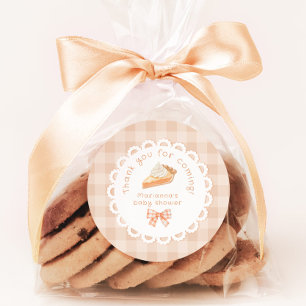 Sticker Rond Un petit Merci à Baby shower à tarte